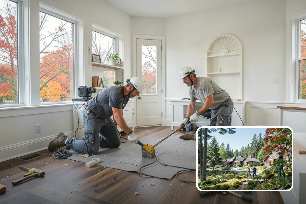 Porch Railing Installation in Edgewood, Pierce County, WA - Meets code for raised porch safety