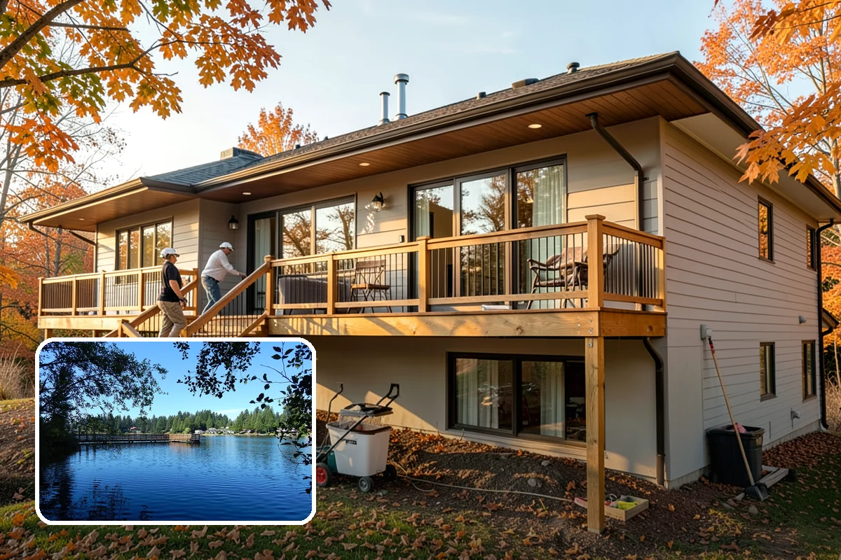 Porch Railing Installation in Federal Way, King County, WA - Meets code for raised porch safety