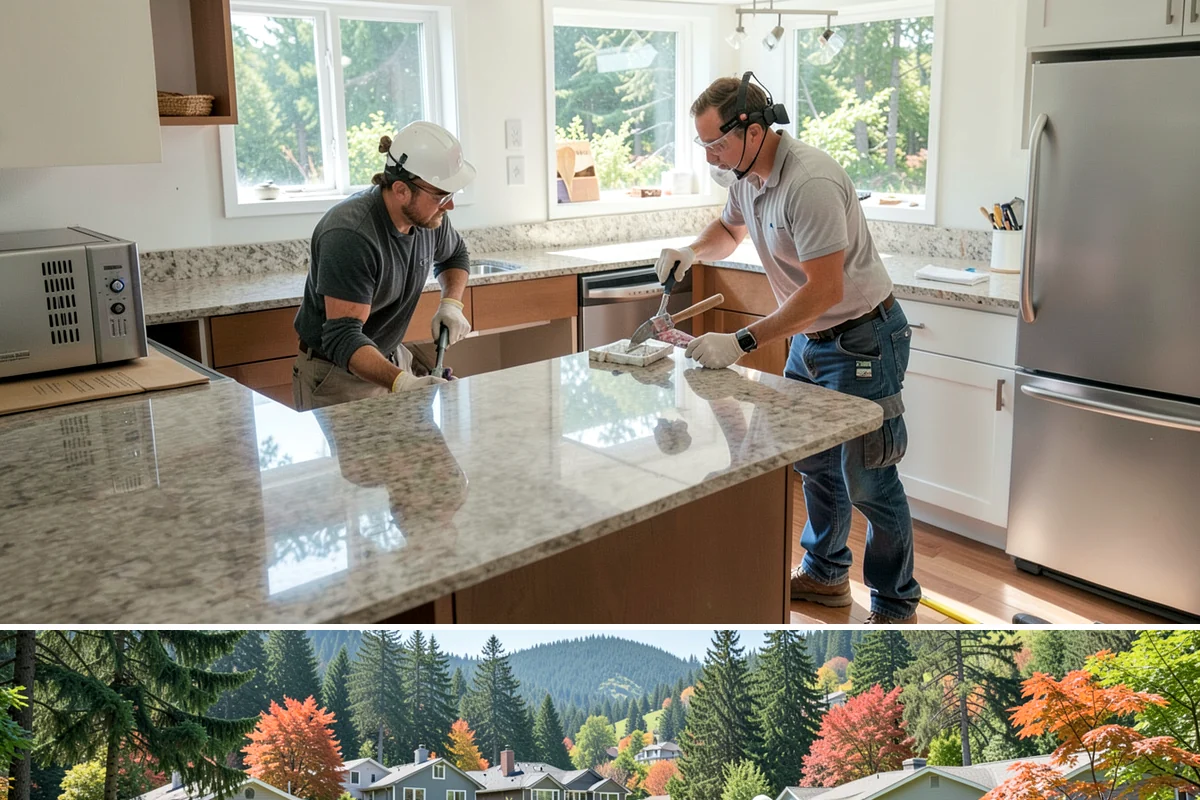 Porch Railing Installation in Fircrest, Pierce County, WA - Railing installation works in any season and is a popular refresh before spring and summer entertaining.