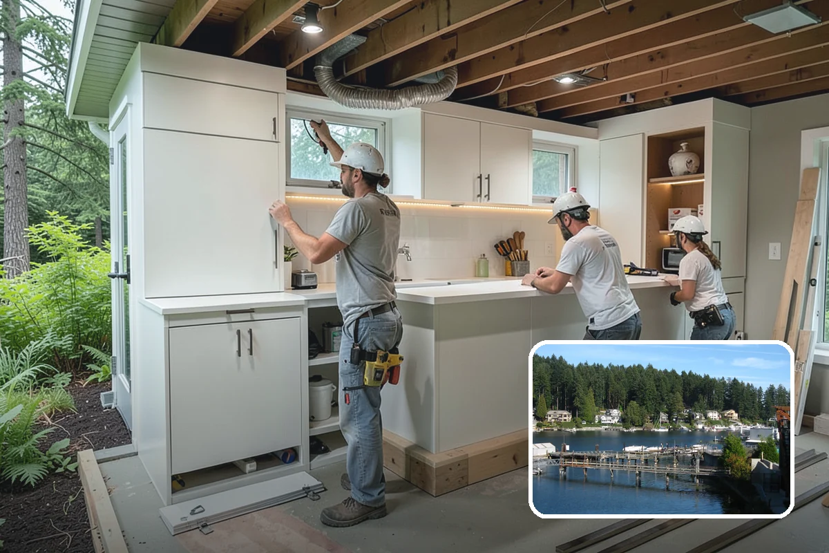 Porch Railing Installation in Gig Harbor, Pierce County, WA - Meets code for raised porch safety