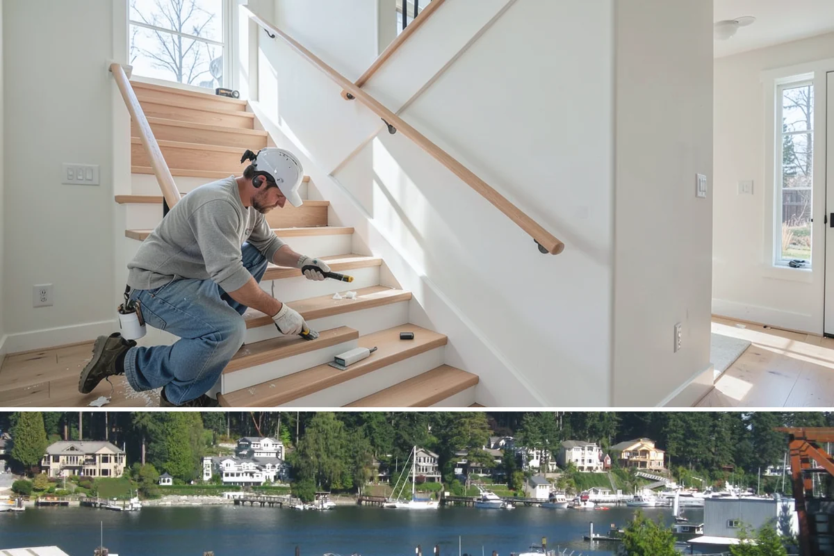 Porch Railing Installation in Gig Harbor, Pierce County, WA - Railing installation works in any season and is a popular refresh before spring and summer entertaining.
