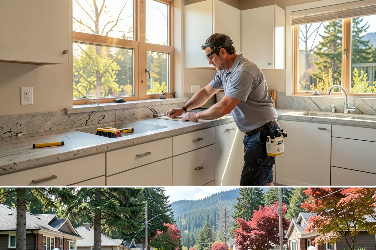 Porch Railing Installation in Hunts Point, King County, WA - Railing installation works in any season and is a popular refresh before spring and summer entertaining.