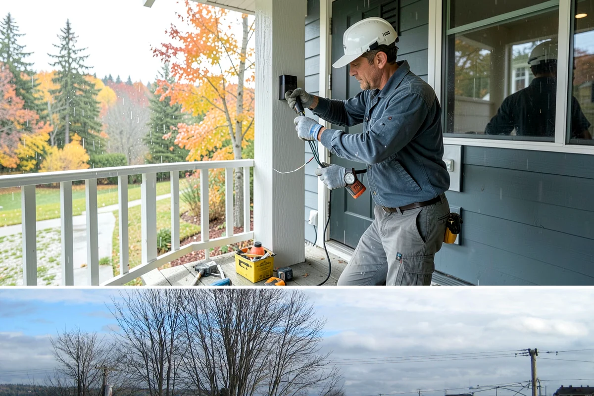 Porch Railing Installation in Langley, Island County, WA - Railing installation works in any season and is a popular refresh before spring and summer entertaining.