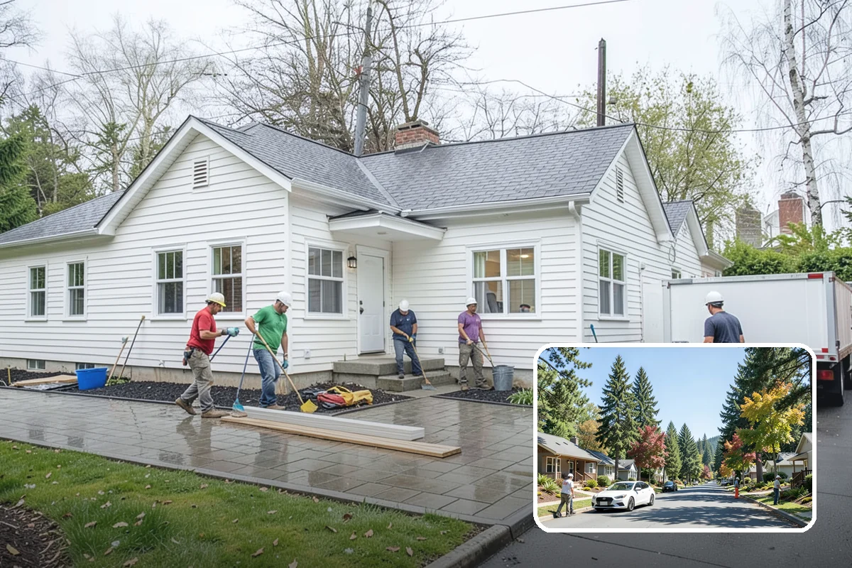 Porch Railing Installation in Orting, Pierce County, WA - Meets code for raised porch safety