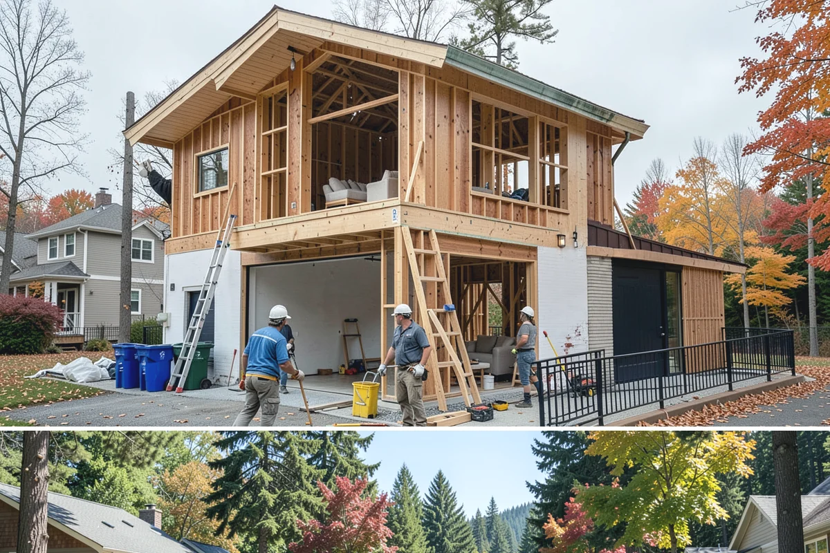 Porch Railing Installation in Orting, Pierce County, WA - Railing installation works in any season and is a popular refresh before spring and summer entertaining.