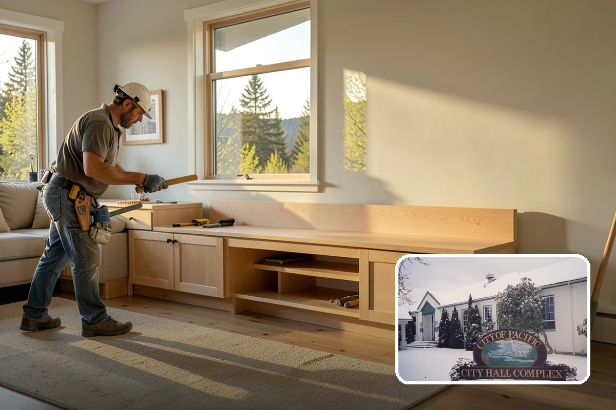 Porch Railing Installation in Pacific, King County, WA - Meets code for raised porch safety