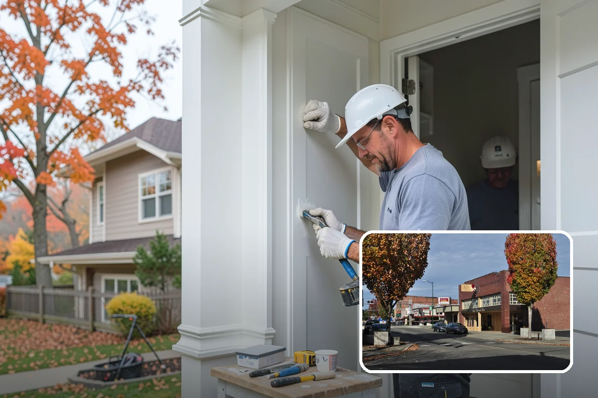 Porch Railing Installation in Puyallup, Pierce County, WA - Meets code for raised porch safety