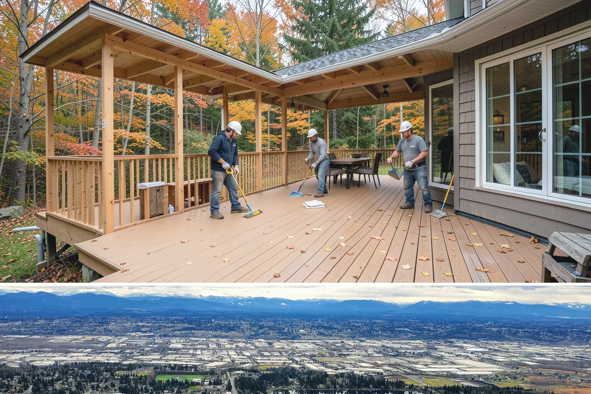Porch Railing Installation in SeaTac, King County, WA - Railing installation works in any season and is a popular refresh before spring and summer entertaining.