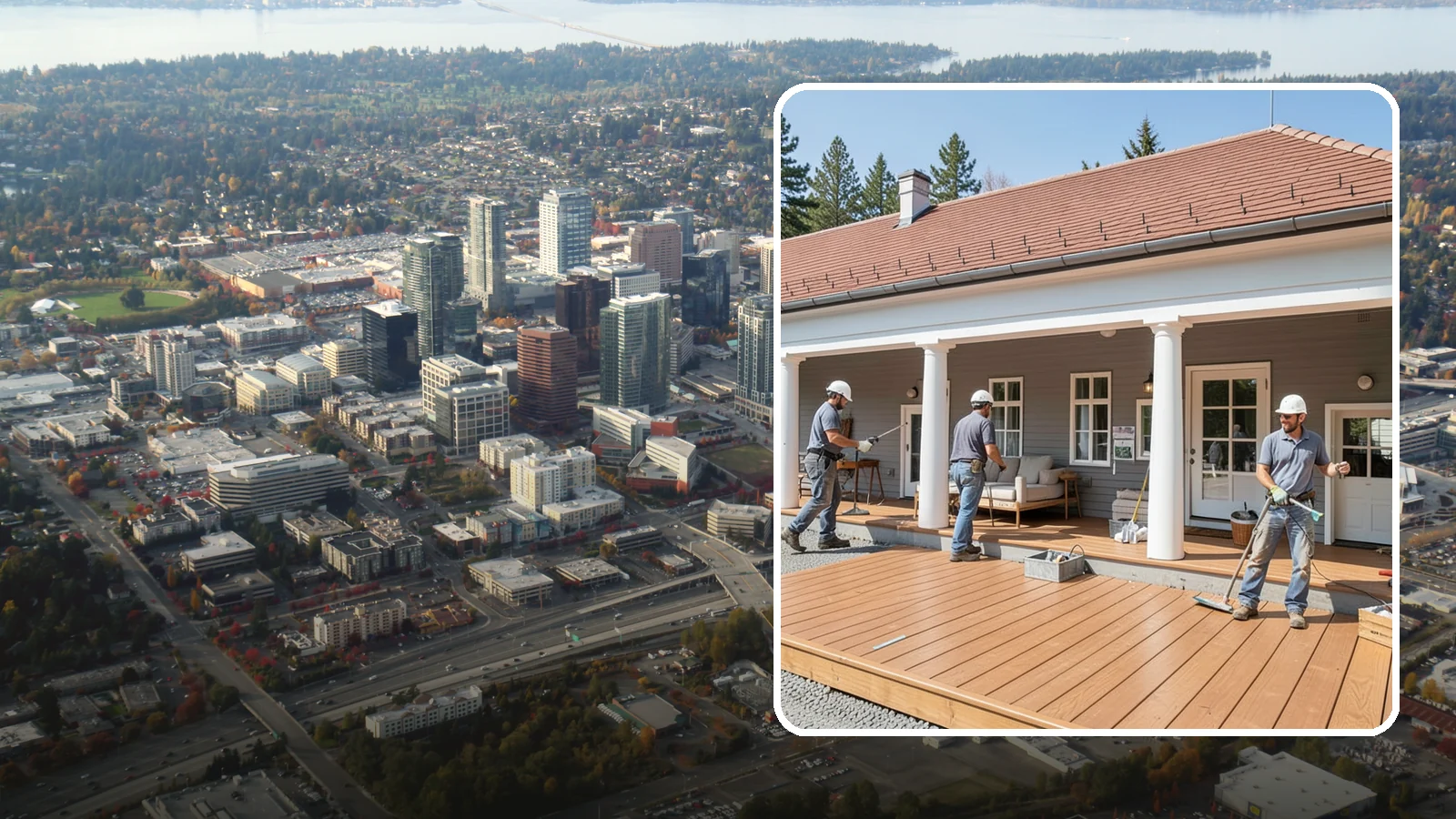 Porch Remodel in Bellevue, King County, WA - Porch remodel services that modernize tired structures into fresh, functional entryways.