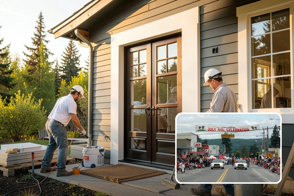 Porch Remodel in Carnation, King County, WA - Refreshes dated finishes and styling