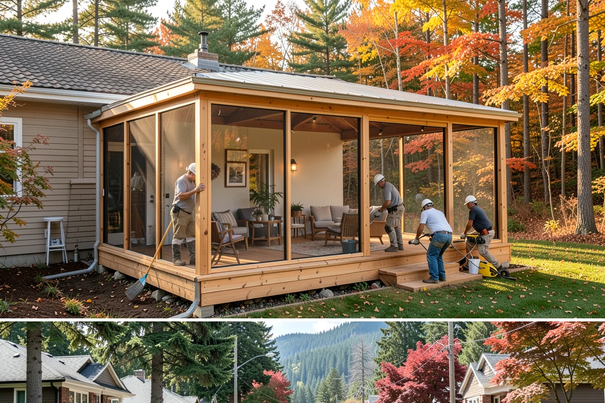 Porch Remodel in Hunts Point, King County, WA - Remodels that open up the roof or flooring go smoothest in the drier summer months.