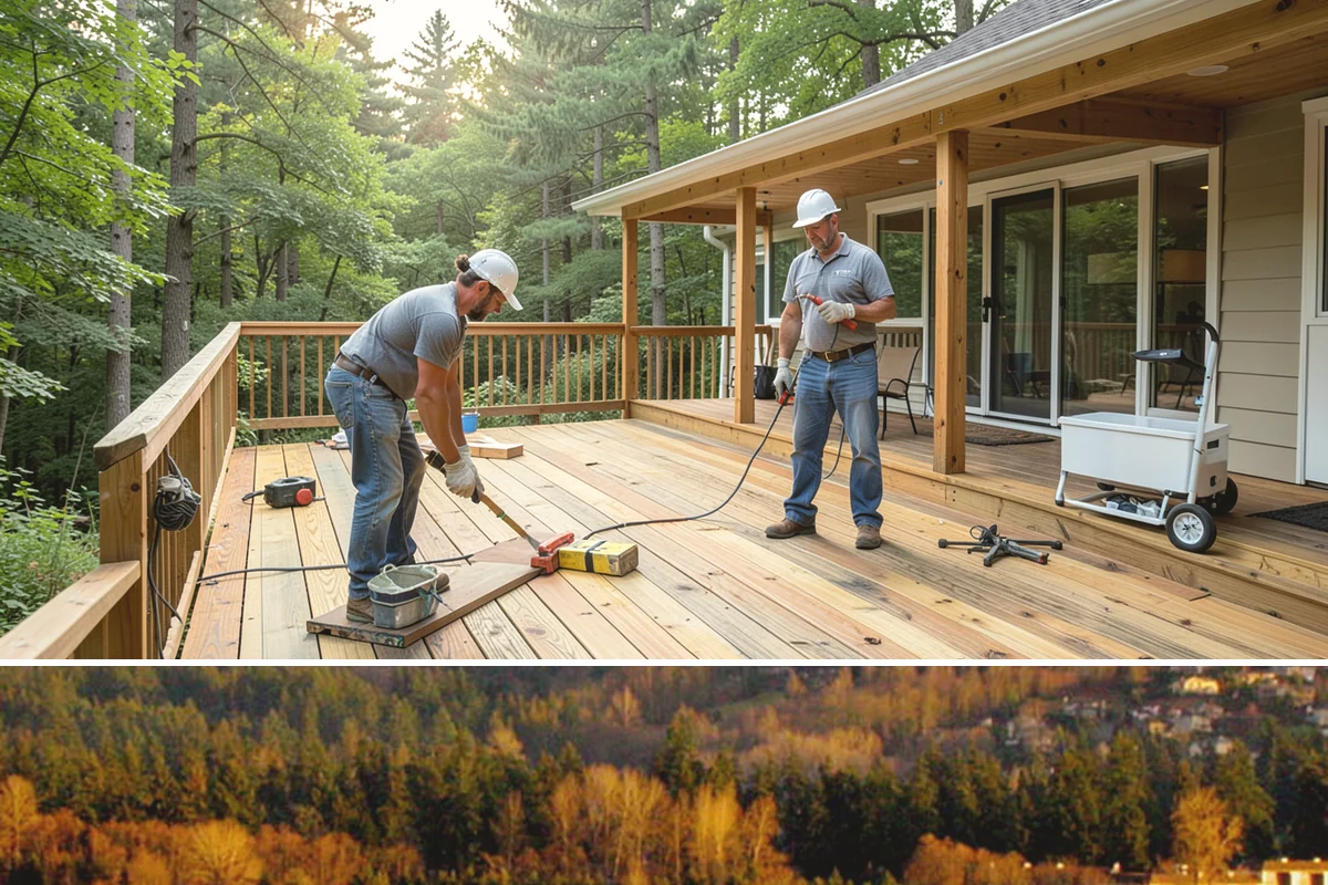 Porch Remodel in Kenmore, King County, WA - Remodels that open up the roof or flooring go smoothest in the drier summer months.