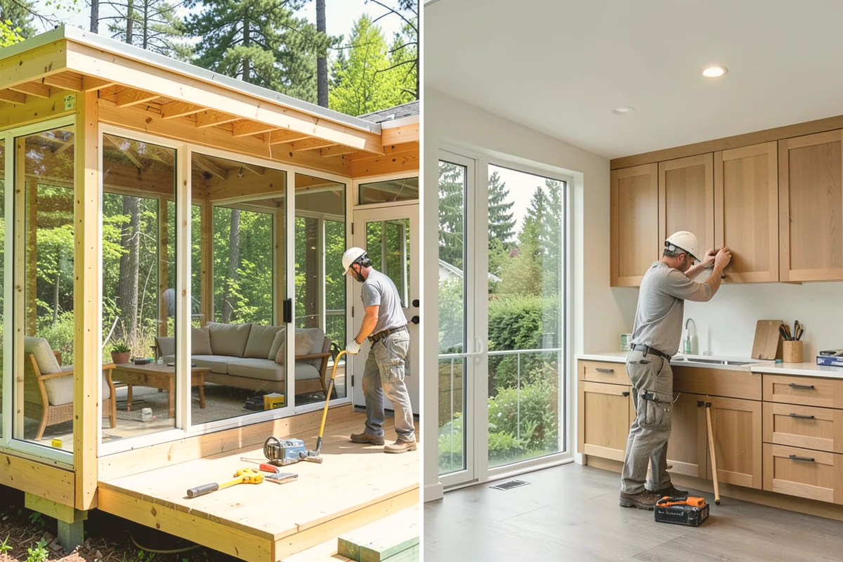 Porch Steps Construction in Bothell, King County, WA - Measure the porch height and plan the rise and run