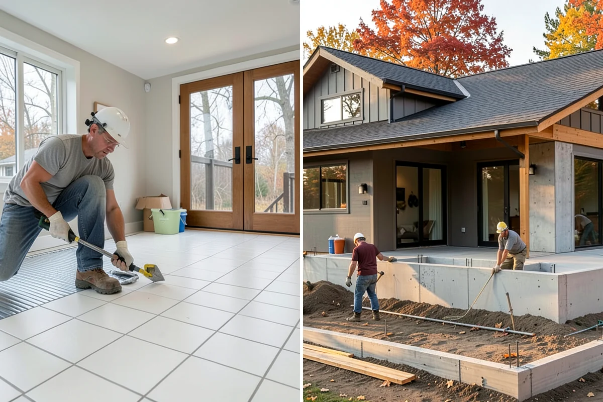 Porch Steps Construction in DuPont, Pierce County, WA - Measure the porch height and plan the rise and run