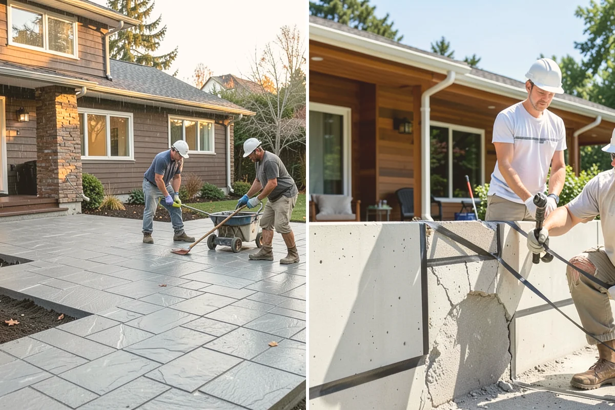 Porch Steps Construction in Edmonds, Snohomish County, WA - Measure the porch height and plan the rise and run