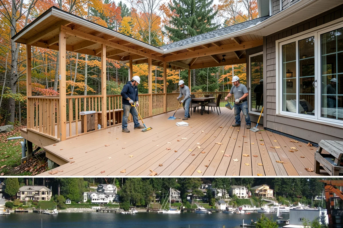 Porch Steps Construction in Gig Harbor, Pierce County, WA - Dry, mild conditions are best for footings and finishing, so late spring through early fall is ideal.