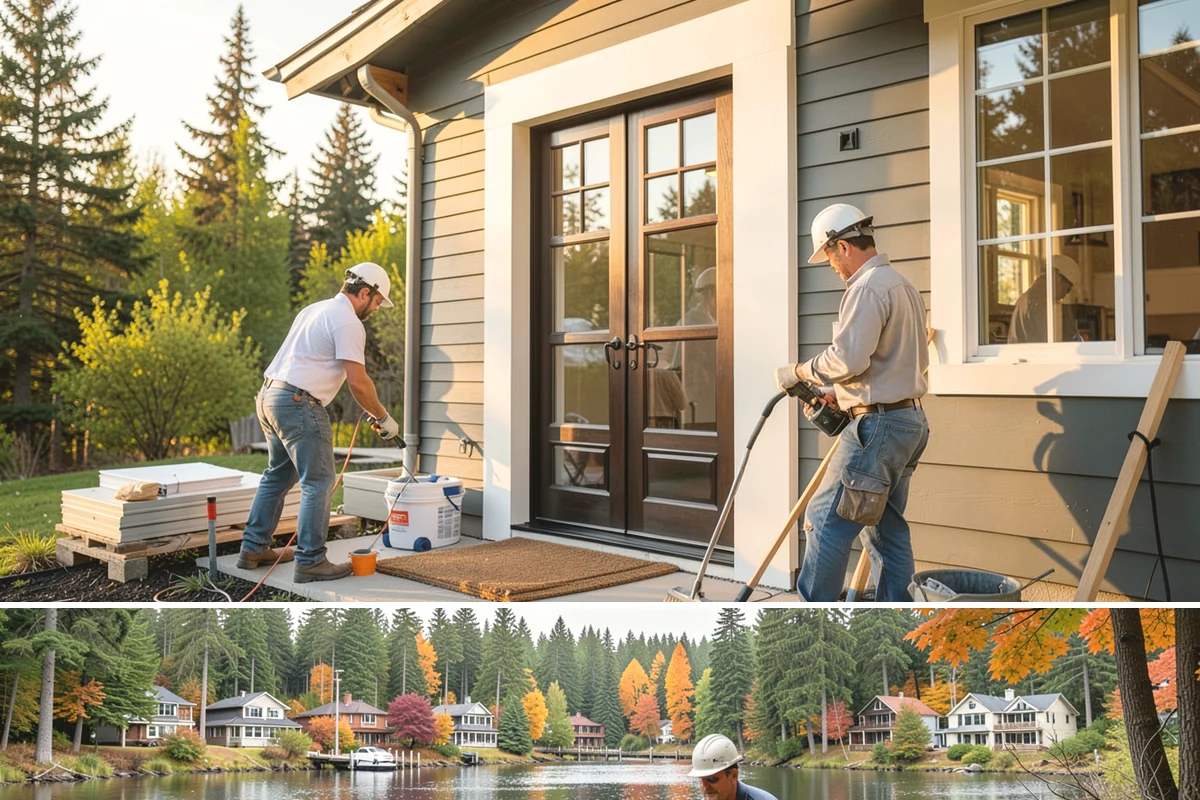 Porch Steps Construction in La Conner, Skagit County, WA - Dry, mild conditions are best for footings and finishing, so late spring through early fall is ideal.