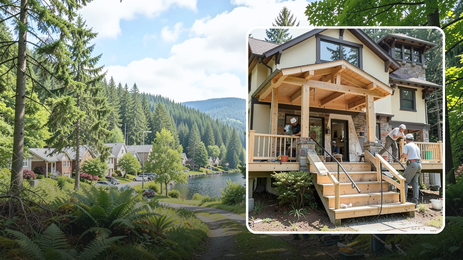 Porch Steps Construction in Lake Forest Park, King County, WA - Constructing sturdy porch steps that safely connect your porch to the yard and match your home's style.