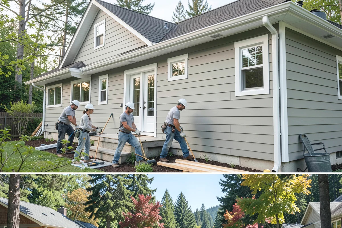 Porch Steps Construction in Orting, Pierce County, WA - Dry, mild conditions are best for footings and finishing, so late spring through early fall is ideal.