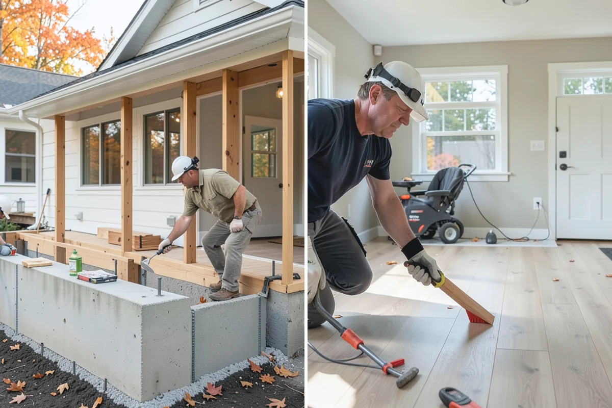 Porch Steps Construction in Skykomish, King County, WA - Measure the porch height and plan the rise and run