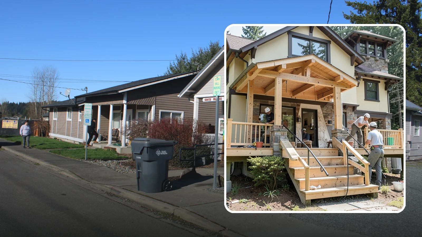 Porch Steps Construction in South Prairie, Pierce County, WA - Constructing sturdy porch steps that safely connect your porch to the yard and match your home's style.