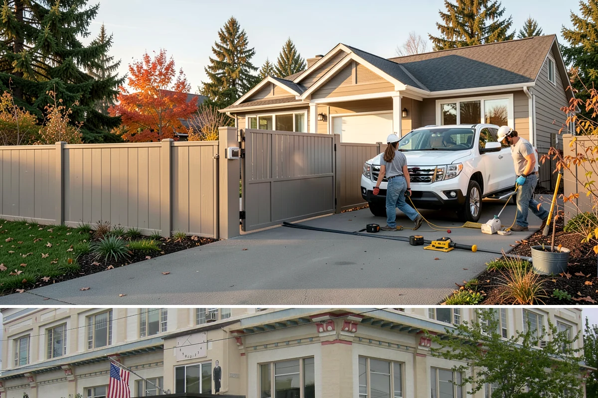 Portico Construction in Anacortes, Skagit County, WA - Setting footings and framing the roof are best done in dry weather so connections seal properly.