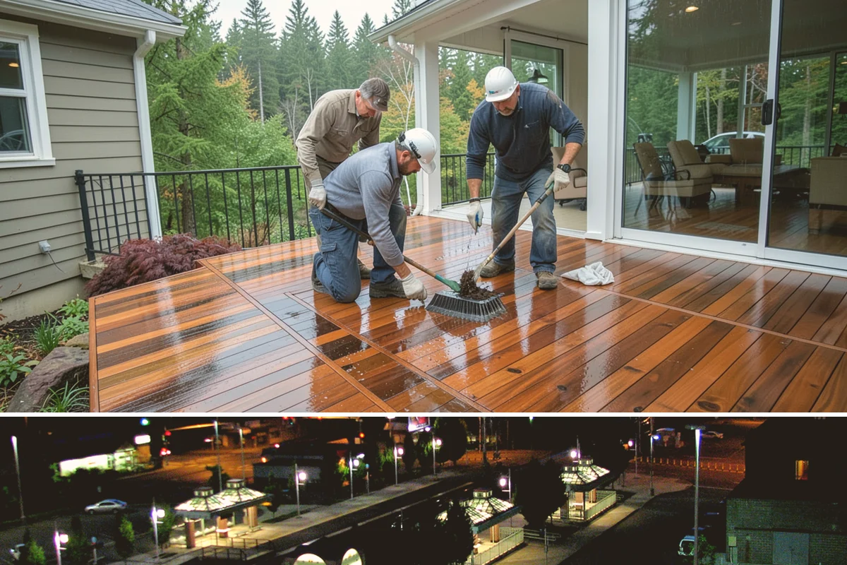 Portico Construction in Auburn, King County, WA - Setting footings and framing the roof are best done in dry weather so connections seal properly.