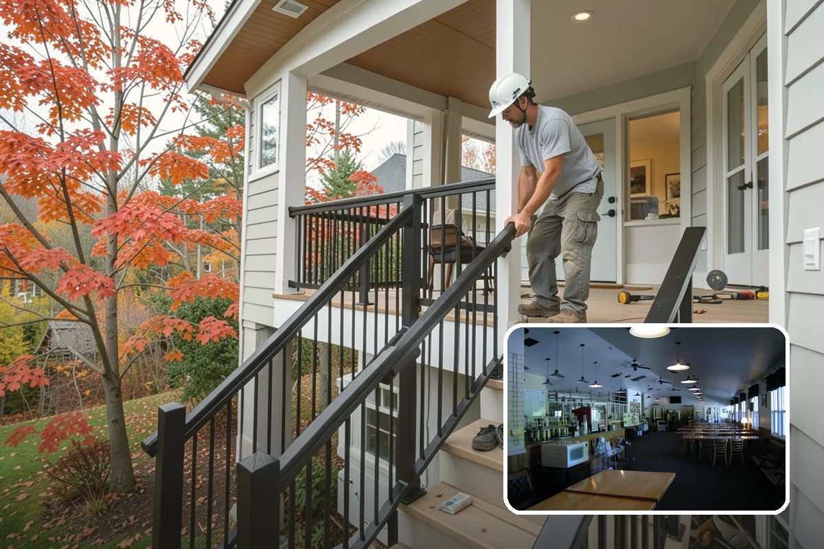 Portico Construction in Black Diamond, King County, WA - Shelters the entry from rain