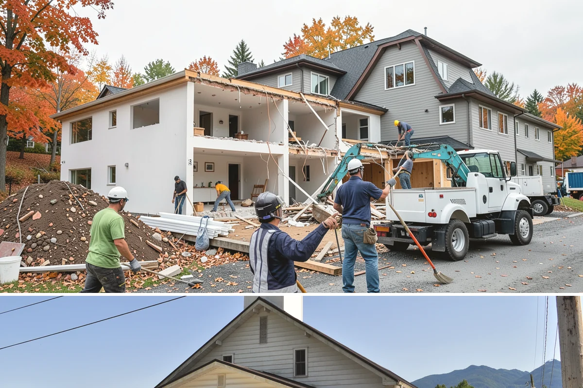 Portico Construction in Concrete, Skagit County, WA - Setting footings and framing the roof are best done in dry weather so connections seal properly.