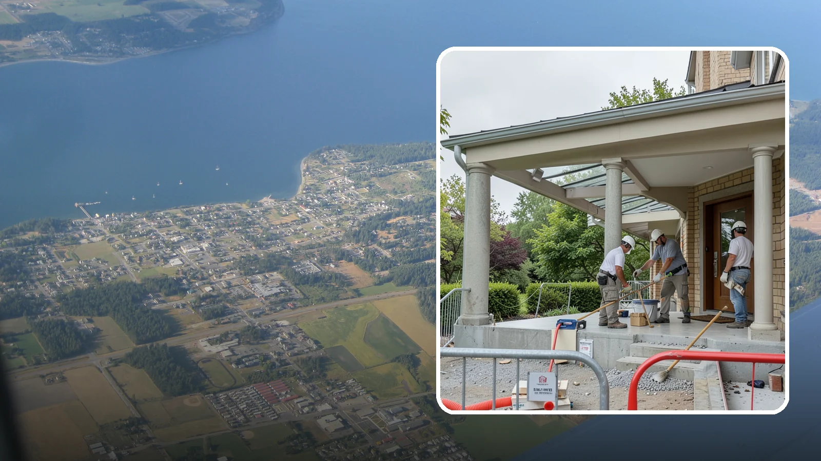 Portico Construction in Coupeville, Island County, WA - A portico adds a covered, columned entry structure that shelters your front door and elevates curb appeal.