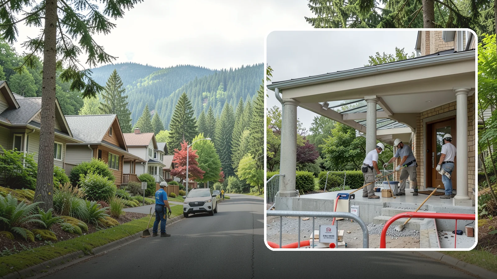 Portico Construction in Darrington, Snohomish County, WA - A portico adds a covered, columned entry structure that shelters your front door and elevates curb appeal.