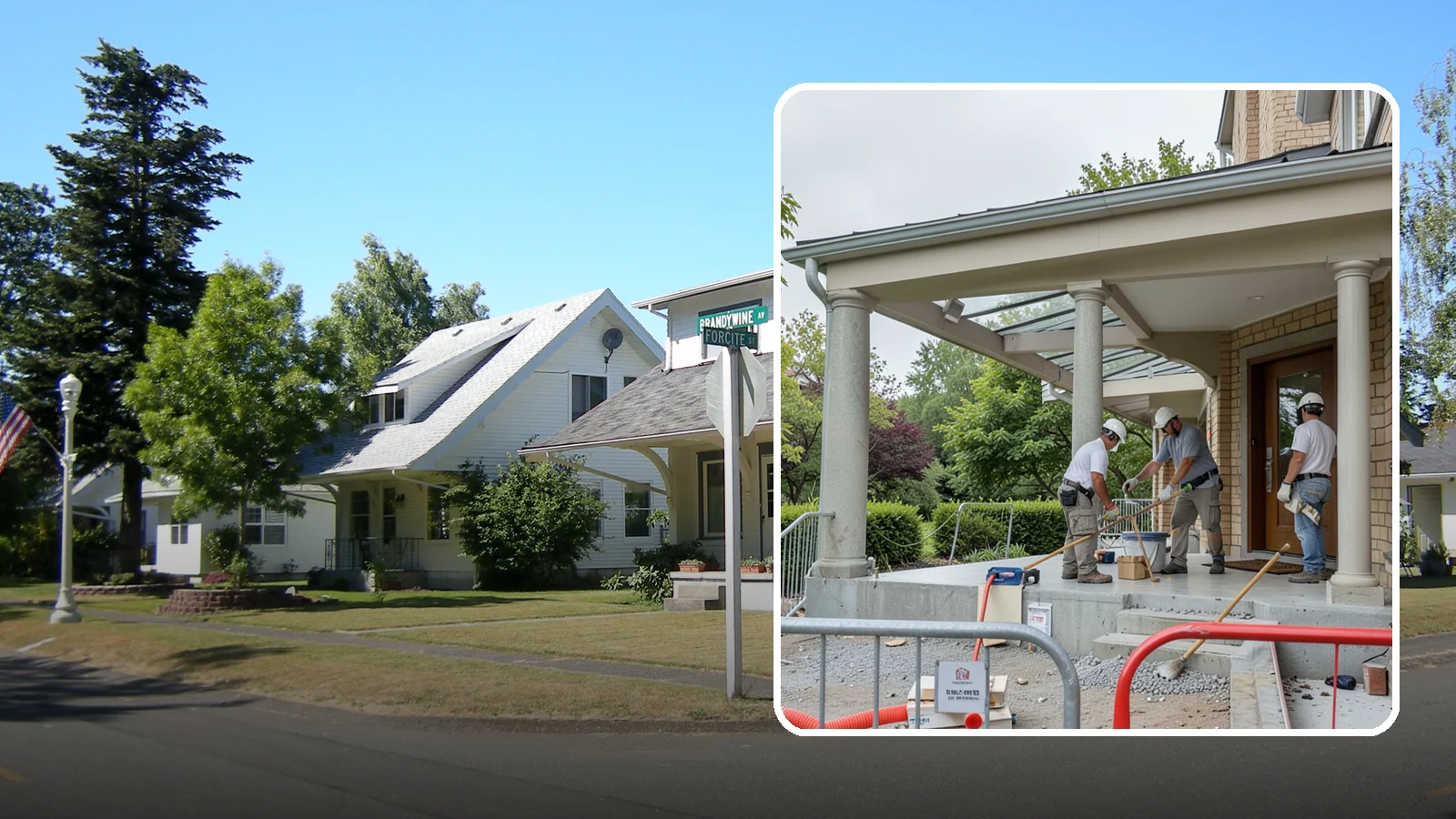 Portico Construction in DuPont, Pierce County, WA - A portico adds a covered, columned entry structure that shelters your front door and elevates curb appeal.