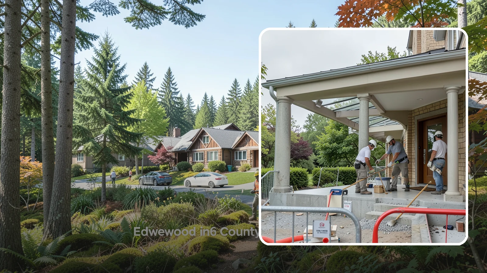 Portico Construction in Edgewood, Pierce County, WA - A portico adds a covered, columned entry structure that shelters your front door and elevates curb appeal.