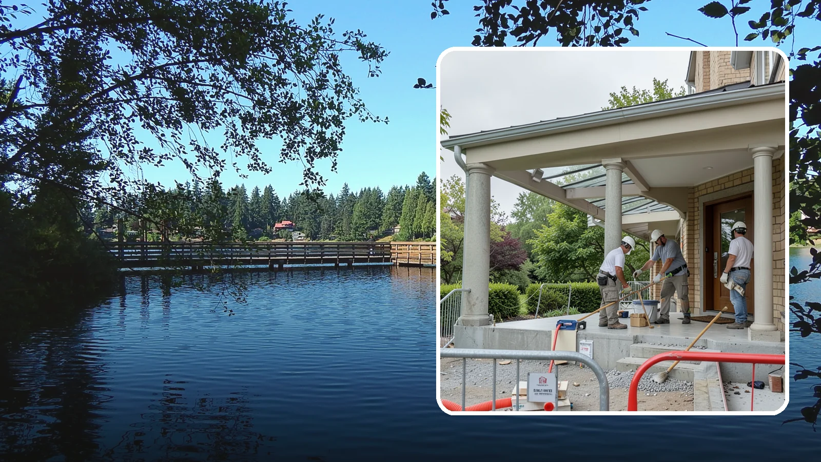 Portico Construction in Federal Way, King County, WA - A portico adds a covered, columned entry structure that shelters your front door and elevates curb appeal.