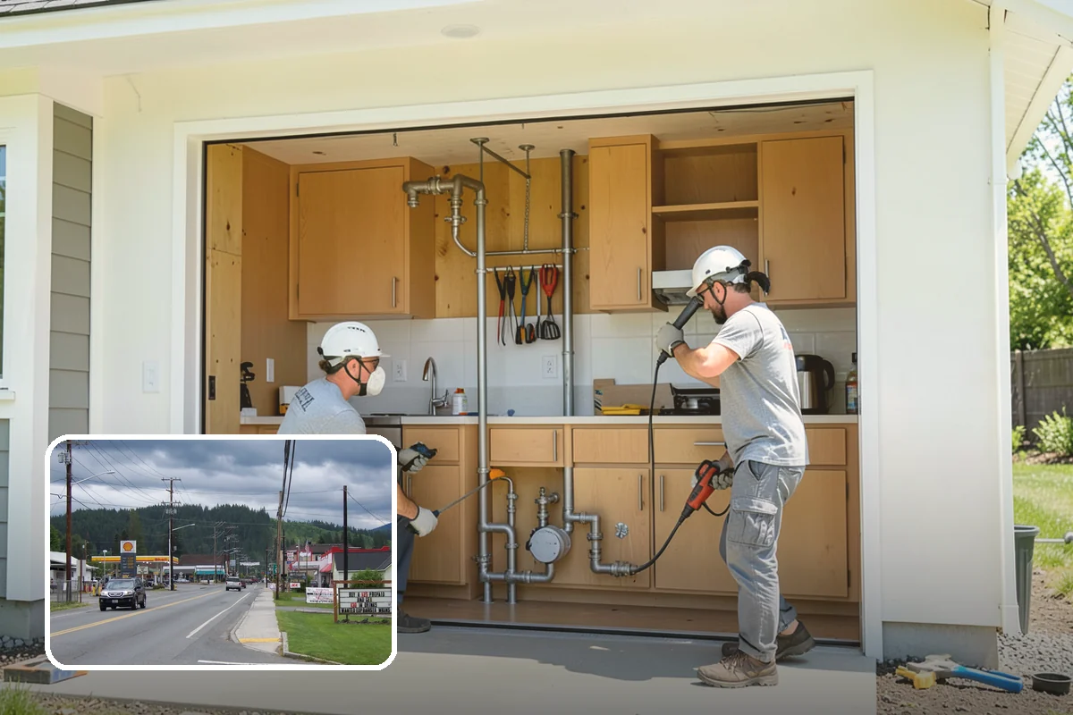 Portico Construction in Granite Falls, Snohomish County, WA - Shelters the entry from rain