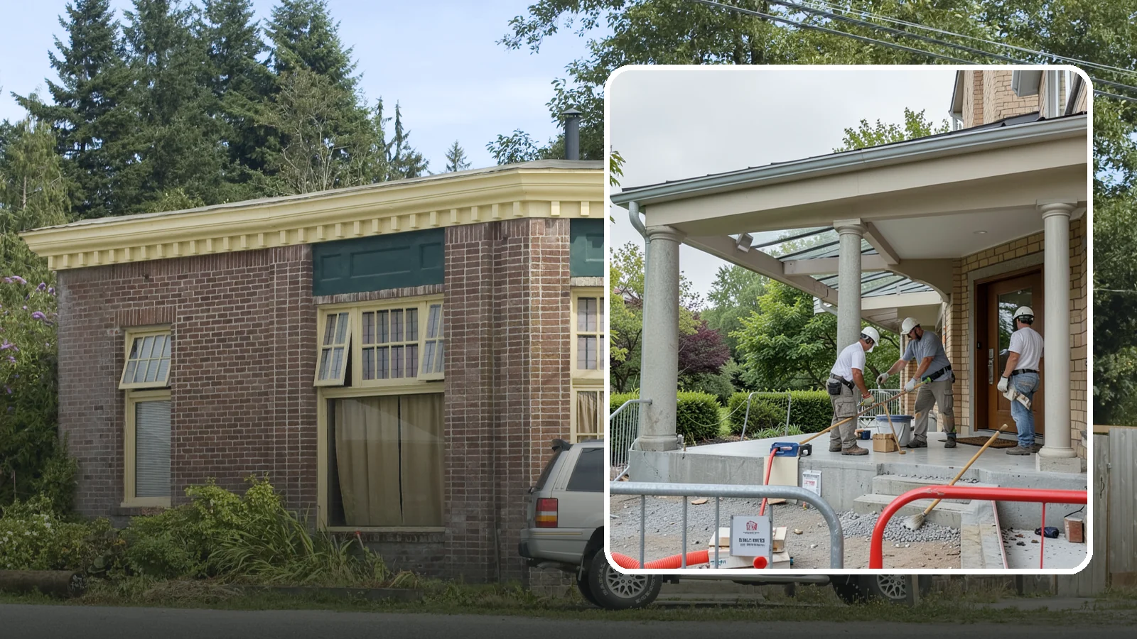 Portico Construction in Hamilton, Skagit County, WA - A portico adds a covered, columned entry structure that shelters your front door and elevates curb appeal.