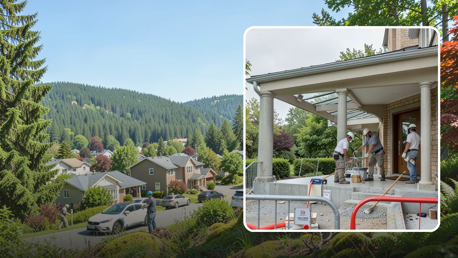 Portico Construction in Index, Snohomish County, WA - A portico adds a covered, columned entry structure that shelters your front door and elevates curb appeal.