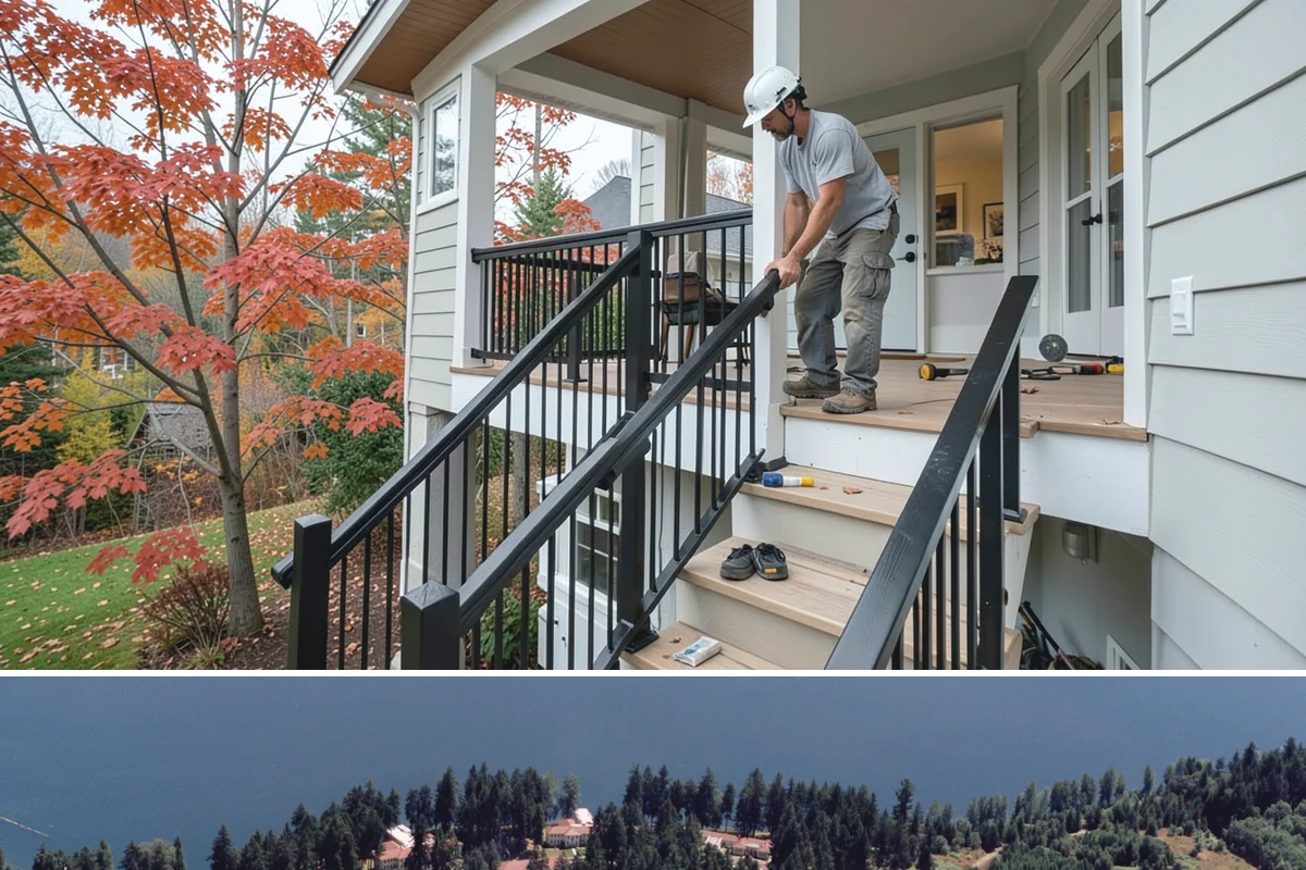 Portico Construction in Lakewood, Pierce County, WA - Setting footings and framing the roof are best done in dry weather so connections seal properly.