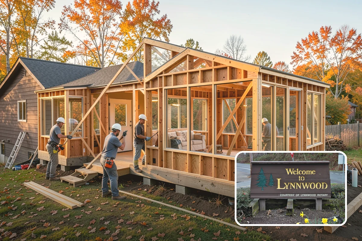 Portico Construction in Lynnwood, Snohomish County, WA - Shelters the entry from rain
