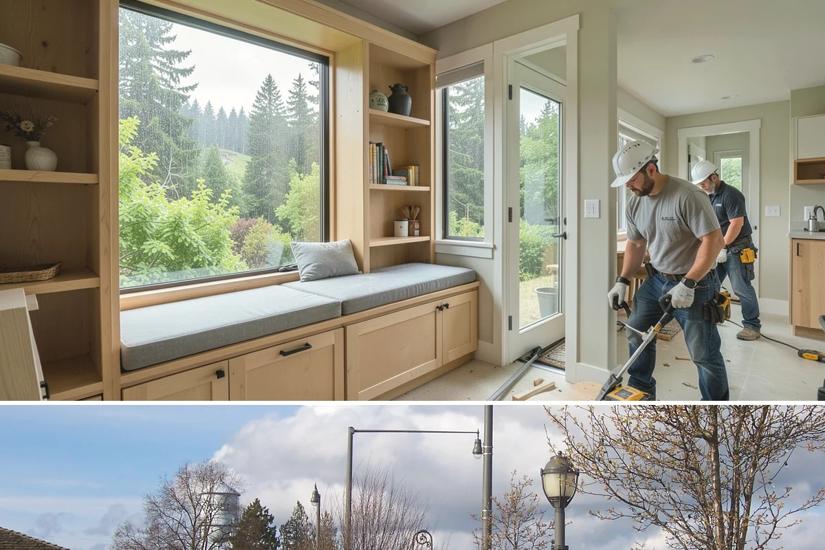 Portico Construction in Marysville, Snohomish County, WA - Setting footings and framing the roof are best done in dry weather so connections seal properly.