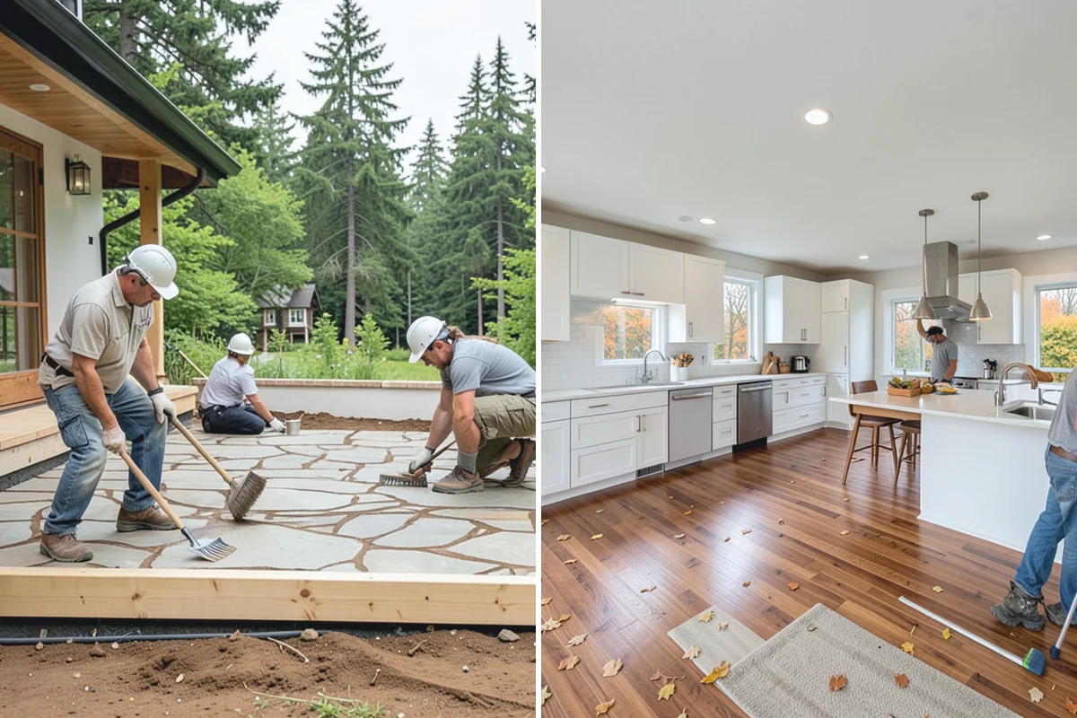 Portico Construction in Medina, King County, WA - Design the portico to match your facade
