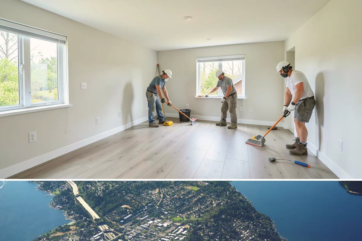 Portico Construction in Mercer Island, King County, WA - Setting footings and framing the roof are best done in dry weather so connections seal properly.