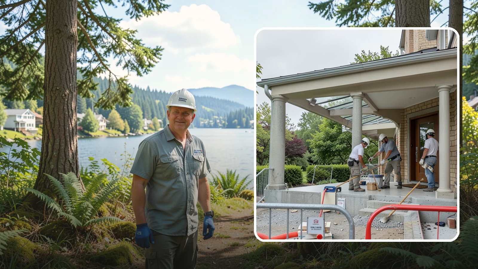 Portico Construction in Milton, King County, WA - A portico adds a covered, columned entry structure that shelters your front door and elevates curb appeal.