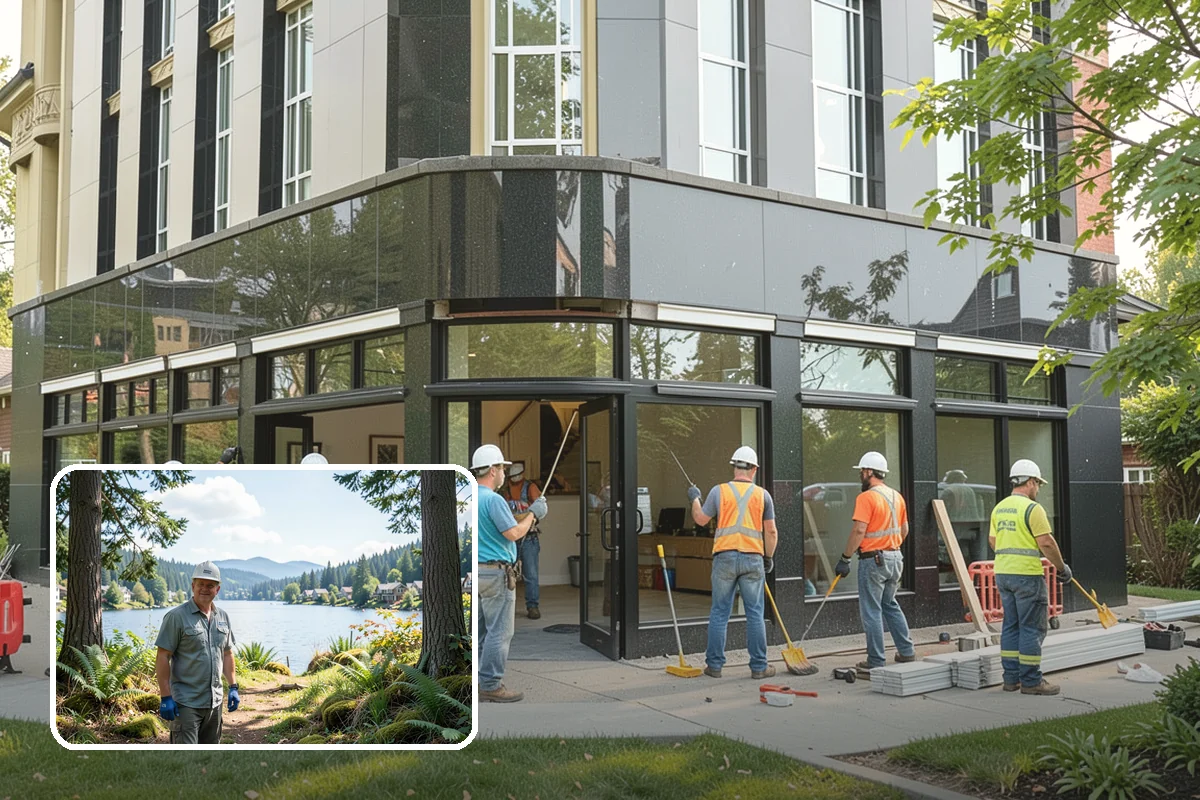 Portico Construction in Milton, King County, WA - Shelters the entry from rain