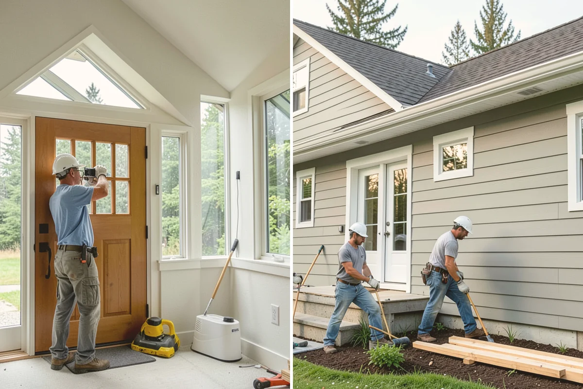 Portico Construction in Milton, King County, WA - Design the portico to match your facade
