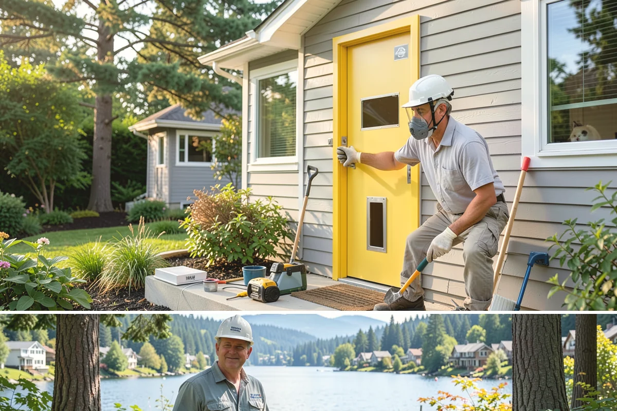 Portico Construction in Milton, King County, WA - Setting footings and framing the roof are best done in dry weather so connections seal properly.