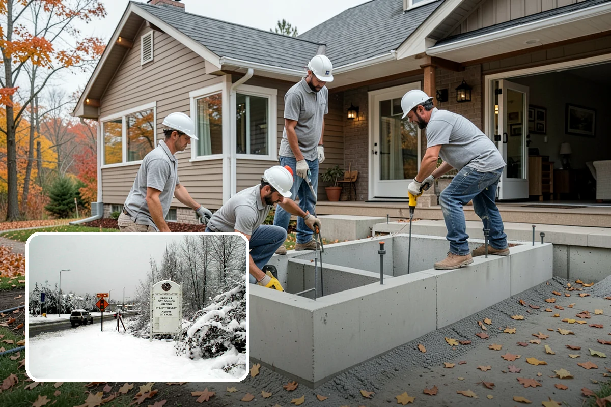 Portico Construction in Newcastle, King County, WA - Shelters the entry from rain