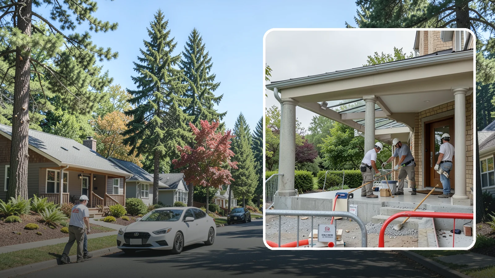 Portico Construction in Orting, Pierce County, WA - A portico adds a covered, columned entry structure that shelters your front door and elevates curb appeal.