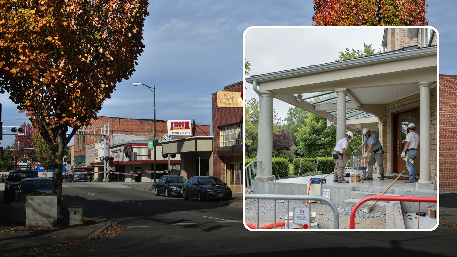 Portico Construction in Puyallup, Pierce County, WA - A portico adds a covered, columned entry structure that shelters your front door and elevates curb appeal.