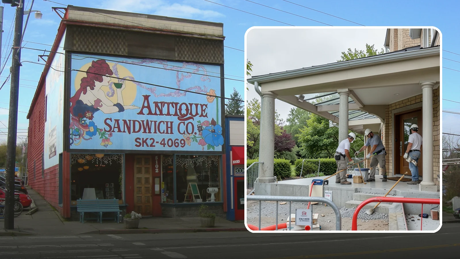 Portico Construction in Ruston, Pierce County, WA - A portico adds a covered, columned entry structure that shelters your front door and elevates curb appeal.